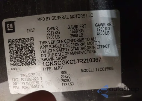 2018 Chevrolet Suburban Ls from USA, damaged, VIN 1GNSCGKC1JR210367